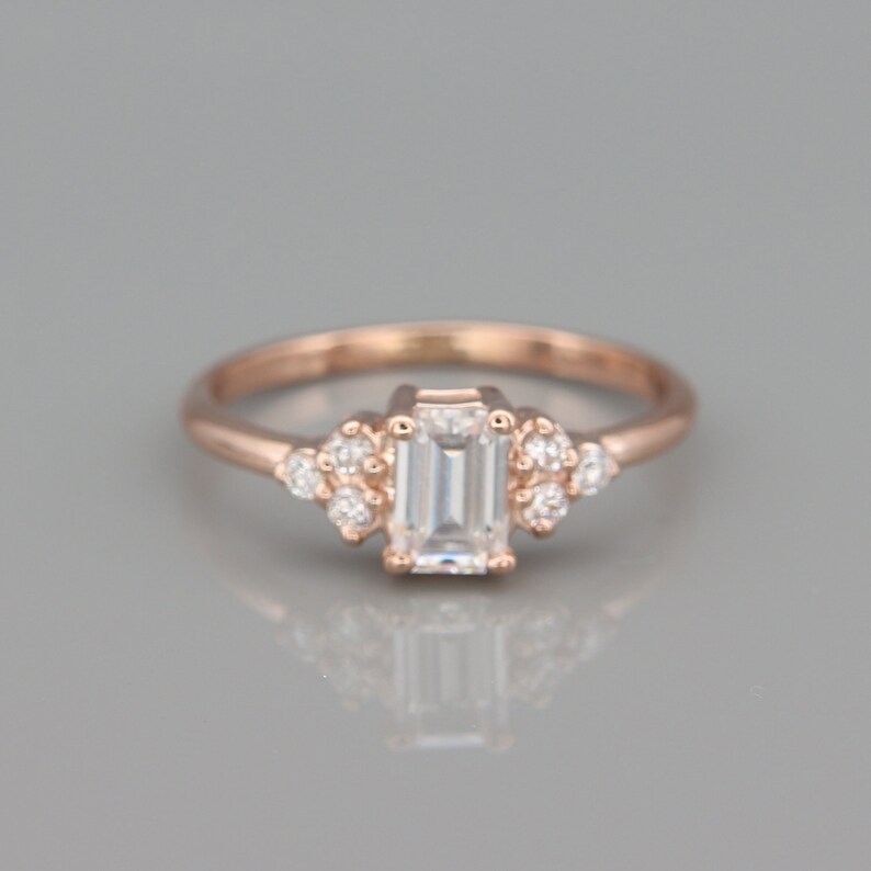 rose gold emerald cut engagement rings rose gold emerald cut engagement rings
