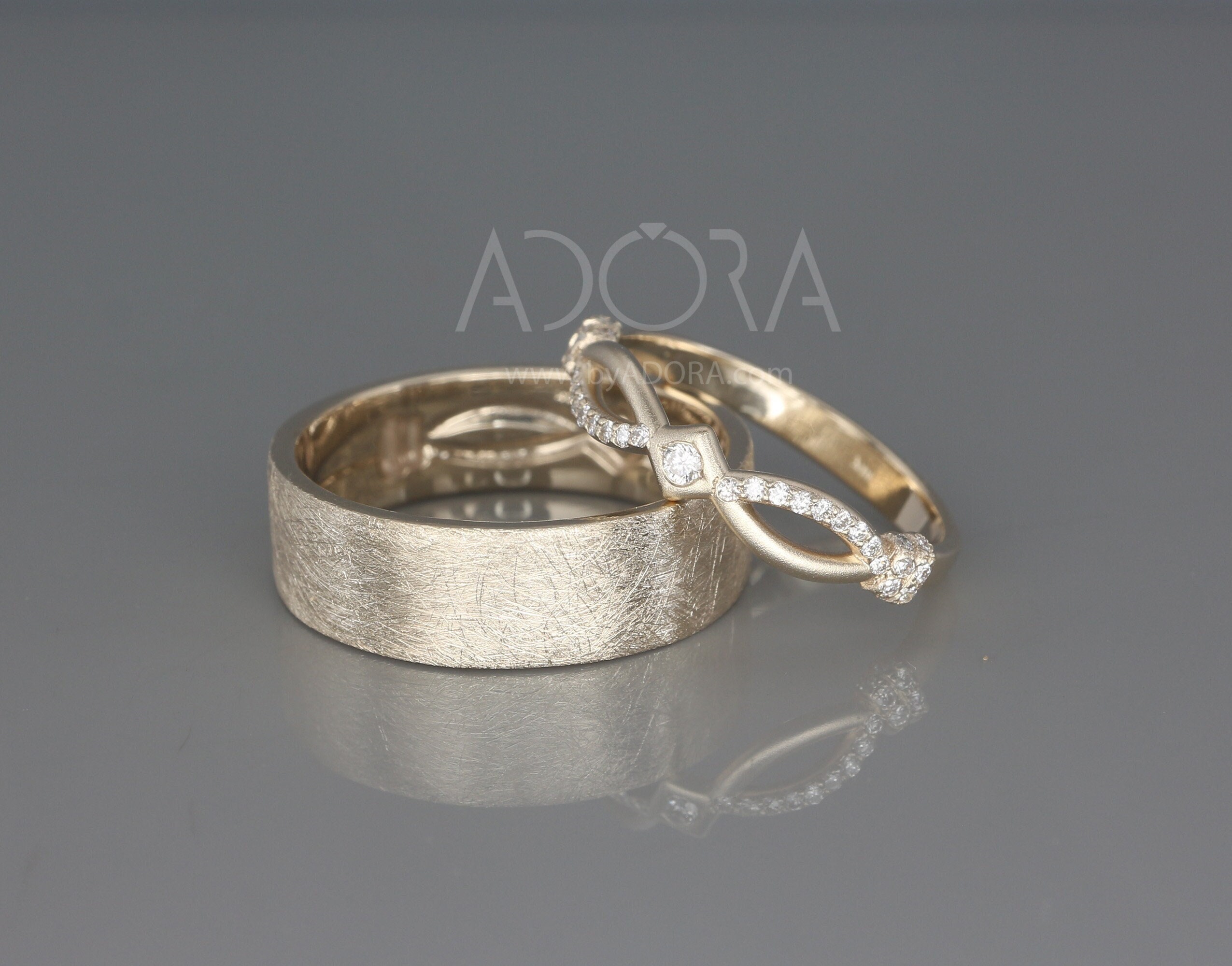 Anillos de boda hechos a diamantes de oro de - Etsy España