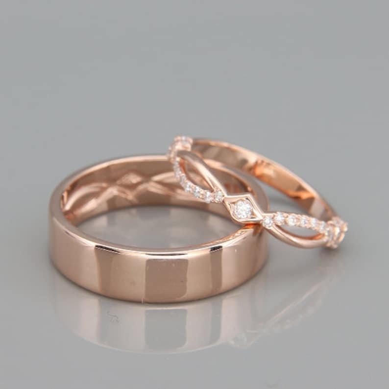 His and Hers Celtic Wedding Band Set Rose Gold Celtic - Etsy Australia