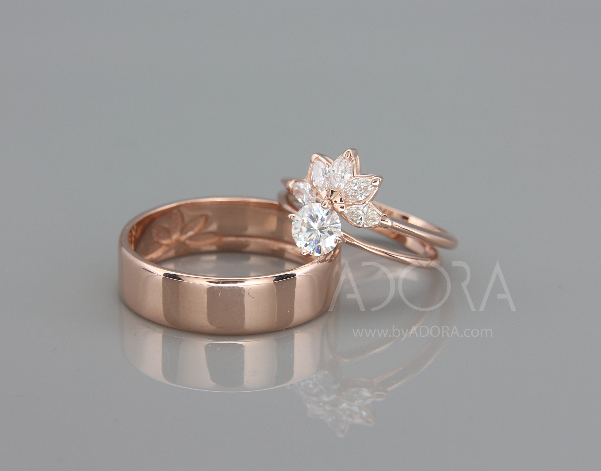 Rose Gold Wedding Rings His And Hers