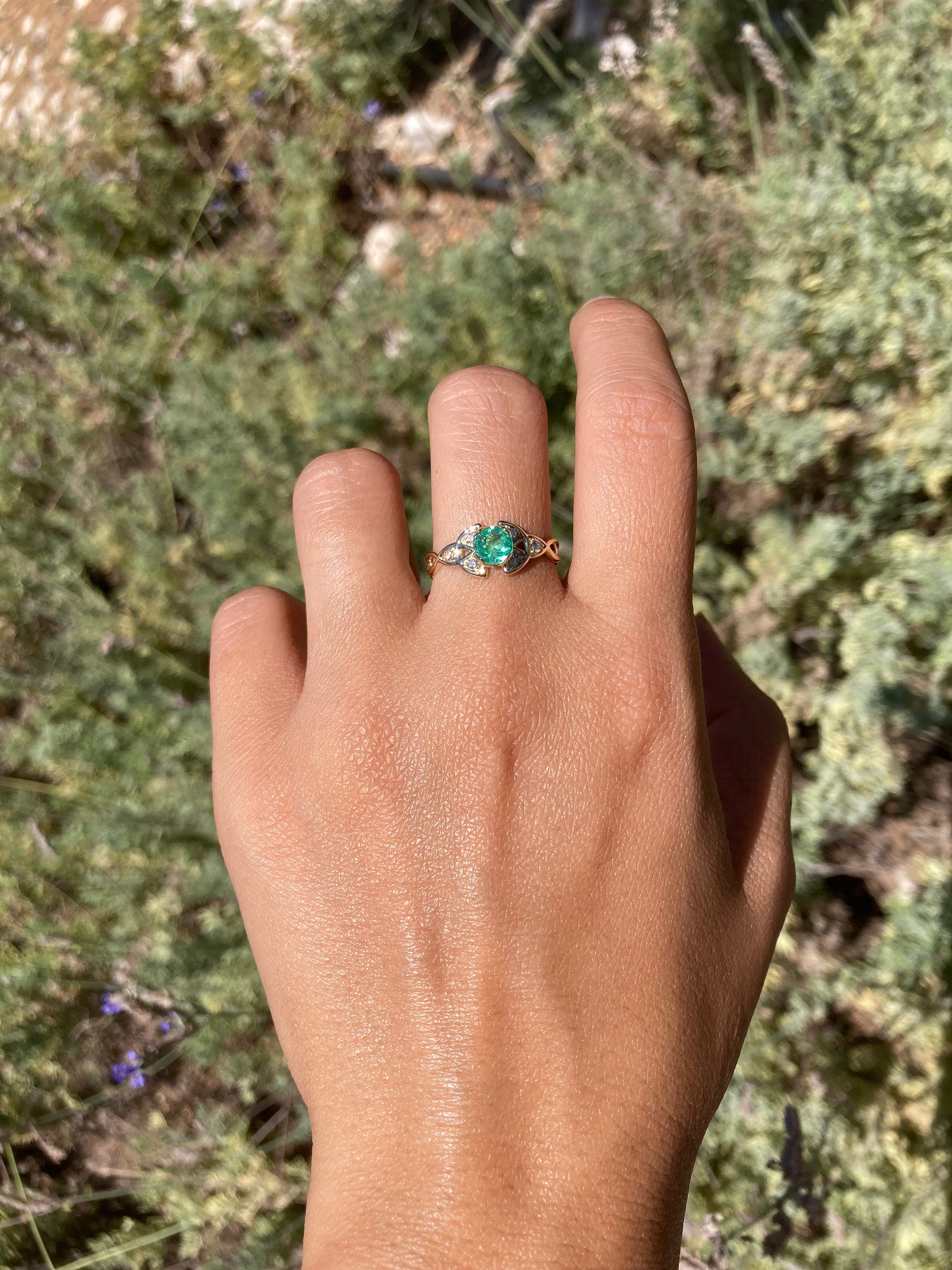 Celtic Wedding Ring Emerald Celtic Ring Celtic Knot Engagement
