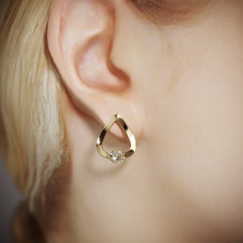 Emerald Screw Backs Earrings in Drop Style 14k Gold Screw Etsy