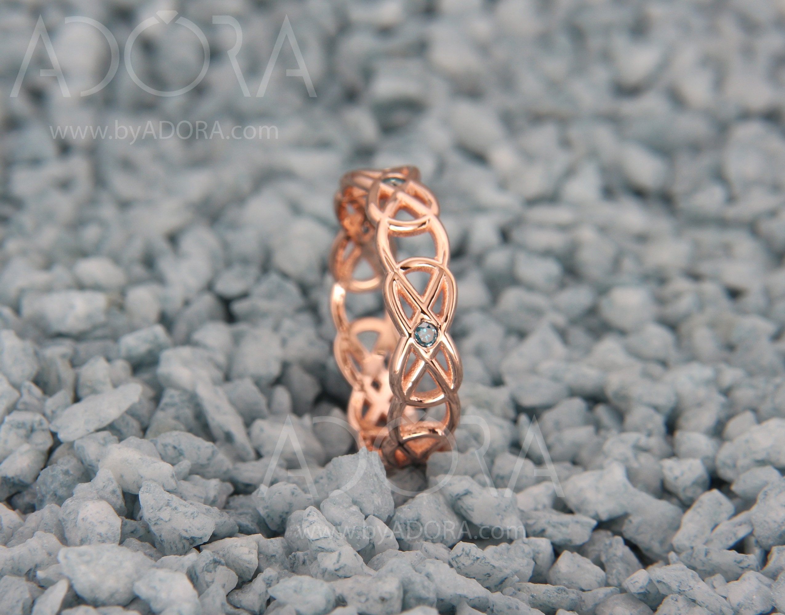 Rose gold celtic knot ring Outlet