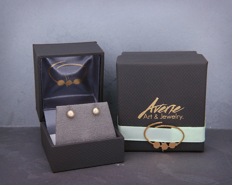 14K Gold Pebbles Stud Earrings Ball Earrings Handmade gold half round stud earrings matte style 4mm 5mm 6mm 7mm Stud Earrings