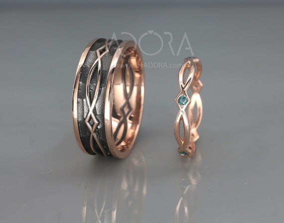 His and her celtic wedding bands outlet
