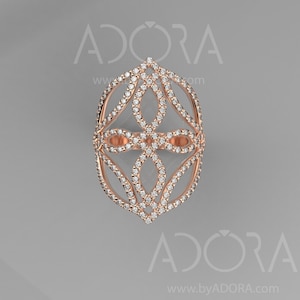 14k Rose Gold Celtic Ring set with 1.44ct Diamonds | Handmade 14k rose gold Celtic women wedding band set with 144 tiny natural Diamonds