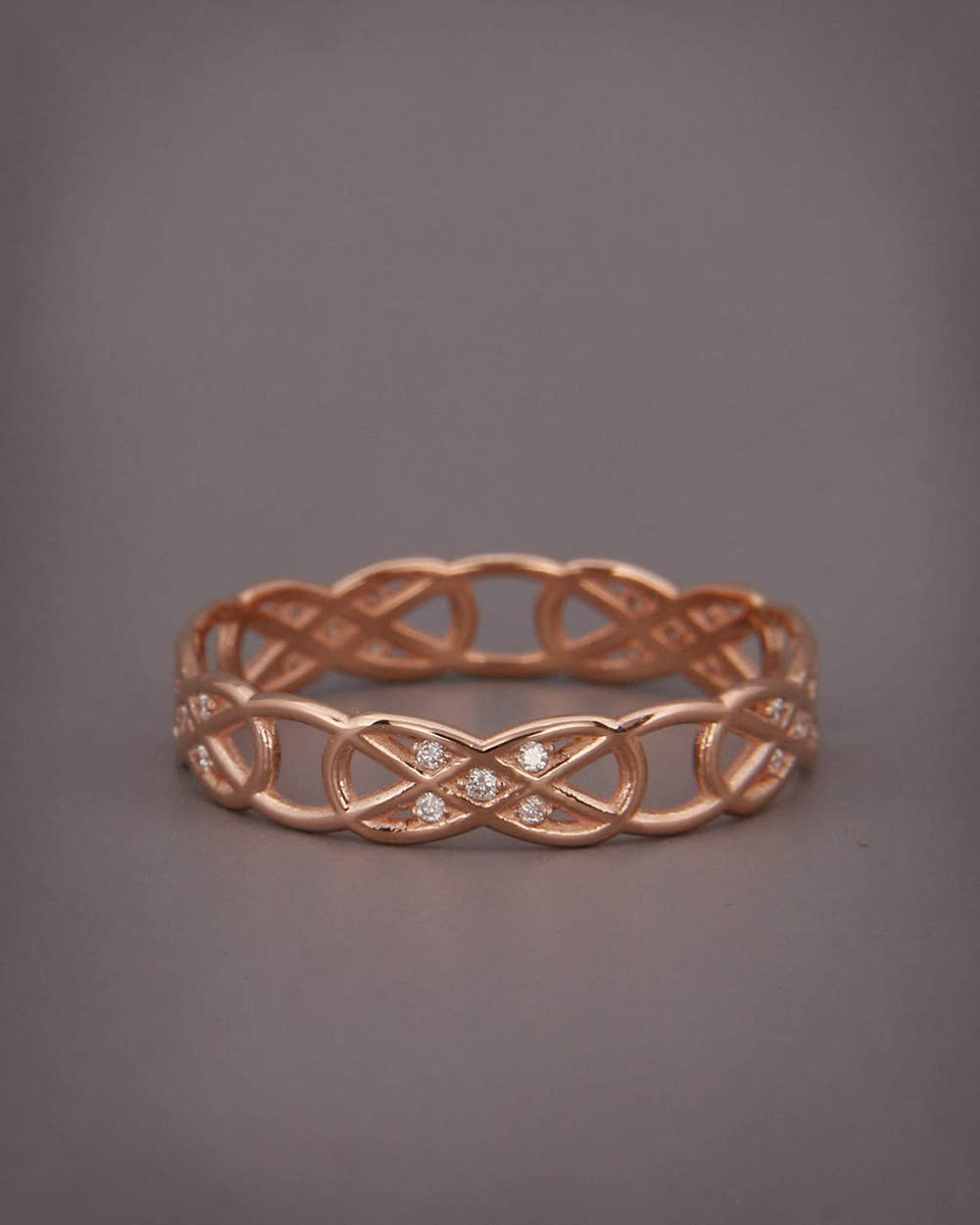 Rose gold celtic knot ring Outlet
