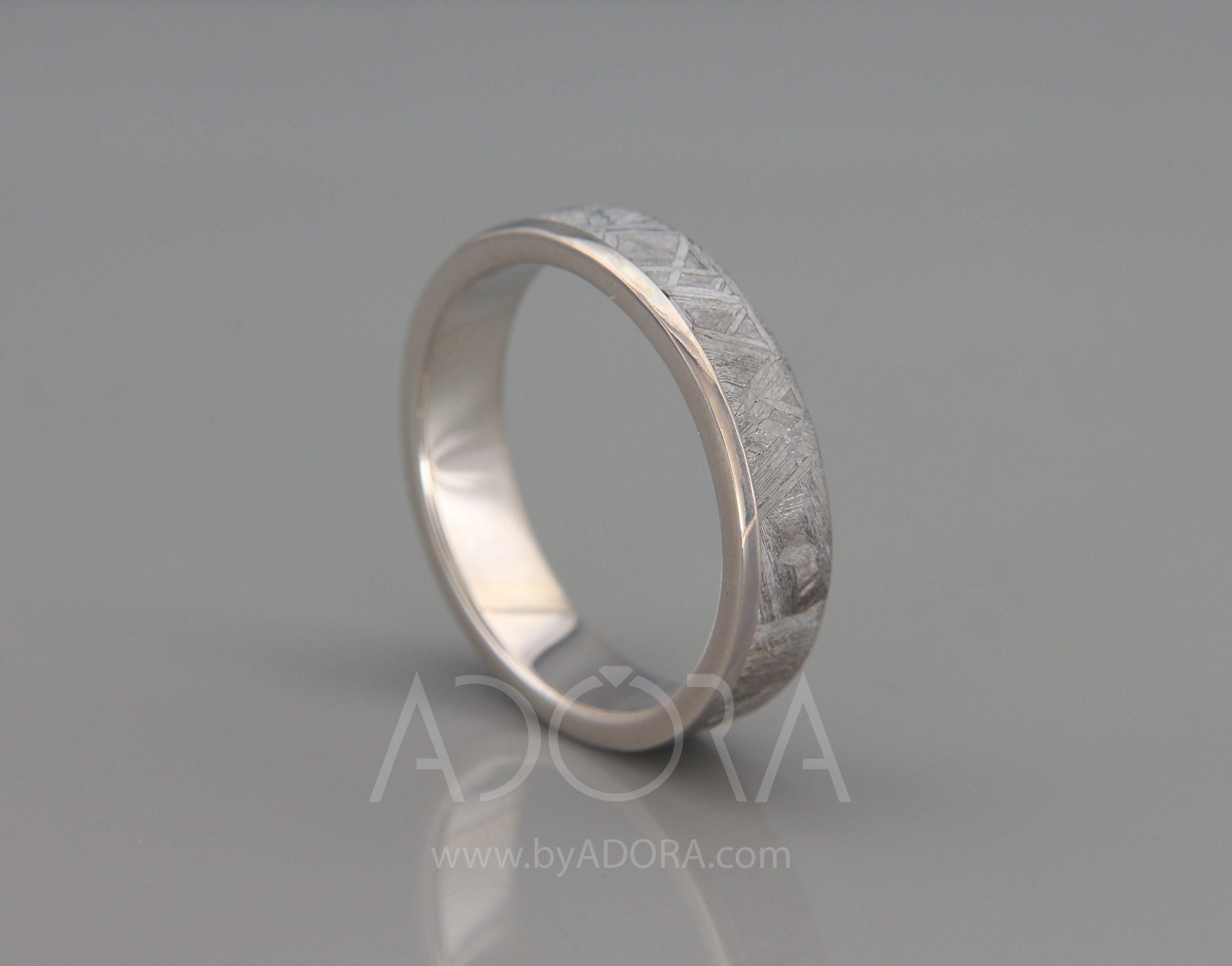 Fancy Facetted Design Wedding Band Ring 5mm Wide 14k White Gold Fancy Facetted Design Wedding Band Ring 5mm Wide 14k White Gold