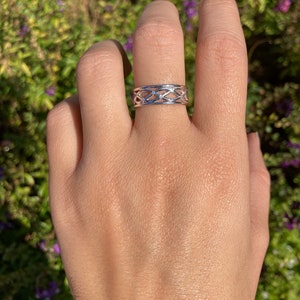 Blue Sapphire Wedding Ring Set | 14k Gold Wedding Band Set with natural Blue Sapphire | His and Hers Wedding Band Set | Black Gold Ring