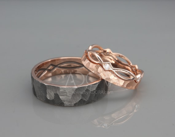 Etsy rose clearance gold wedding band