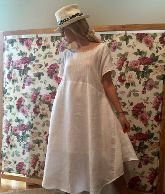 linen beach dress with sleeves