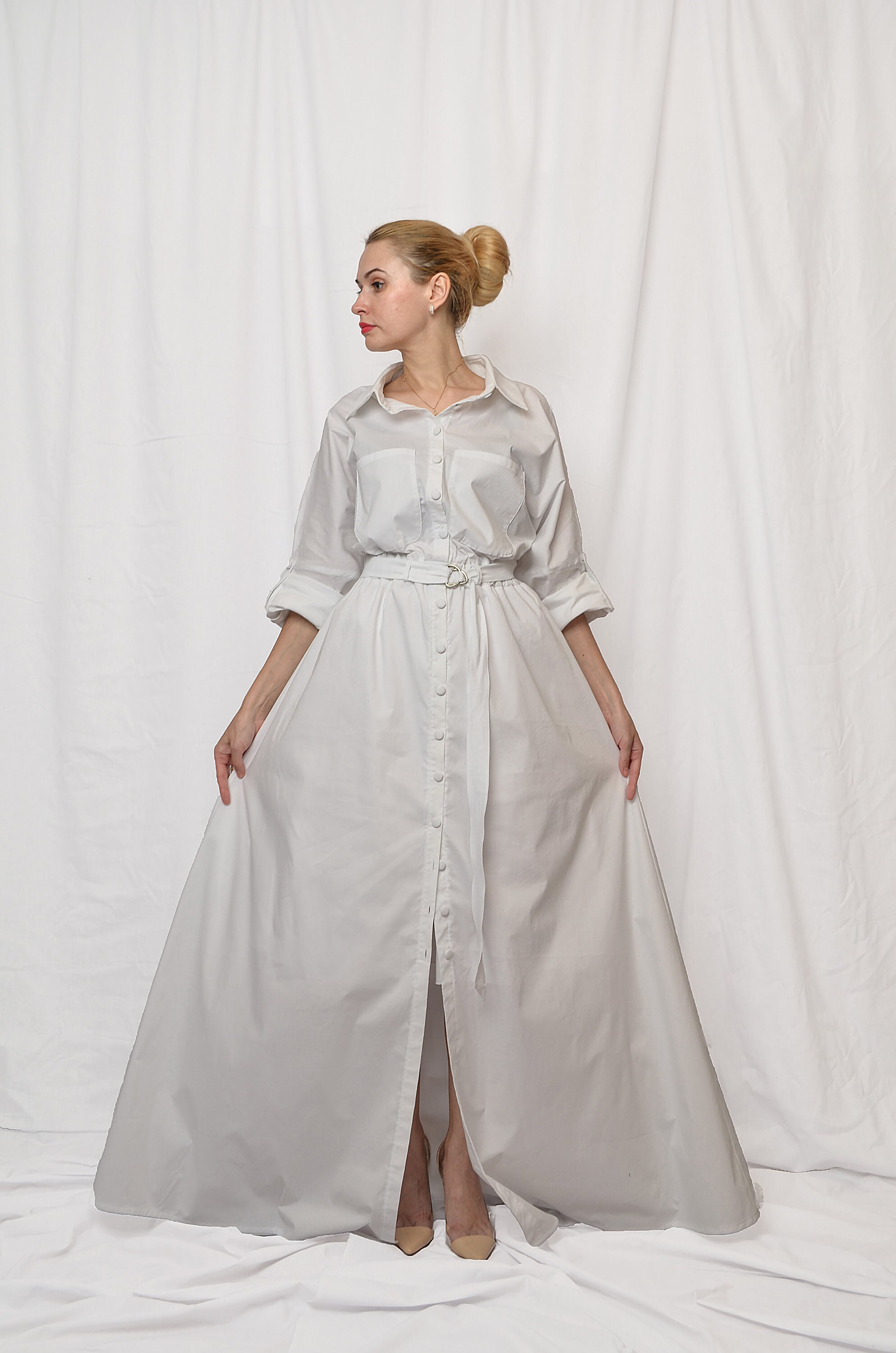 high neck dresses Classy Long Sleeve Wedding Dress – HAREM's Brides Extra Large Wall Leaner Coat Size:38 R EXCLUSIVE