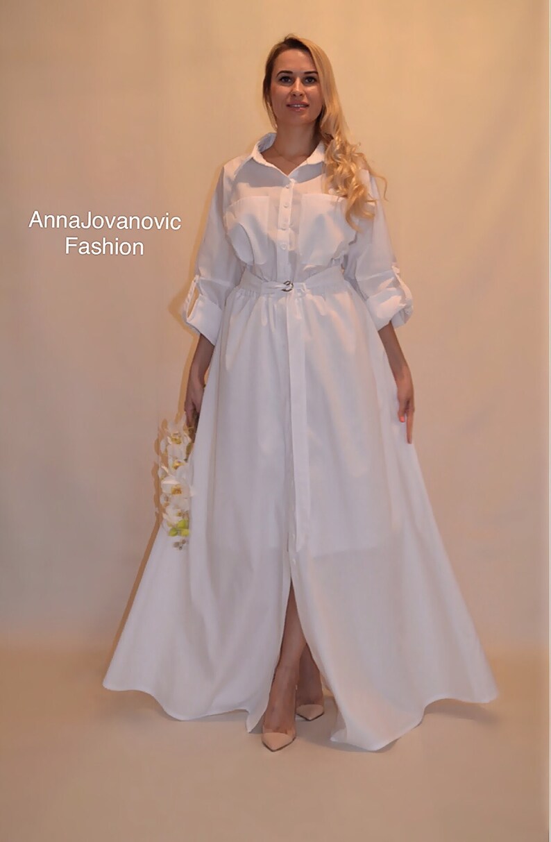 Cotton Maxi Dress, White Cotton Dress, White Summer Dress, Long White ...