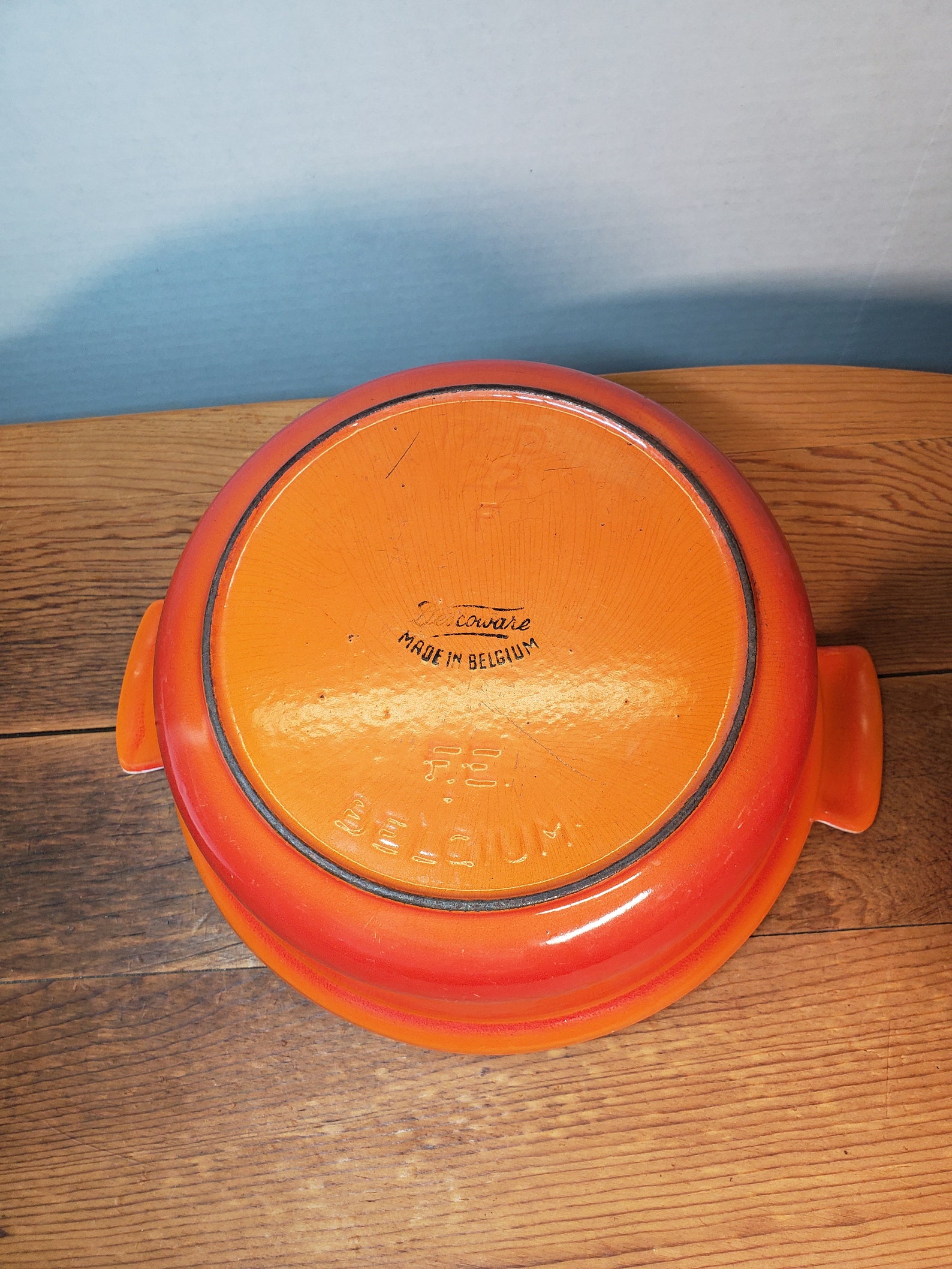 Descoware Belgium Enamel Cast Iron Casserole Orange/Red Flame Etsy