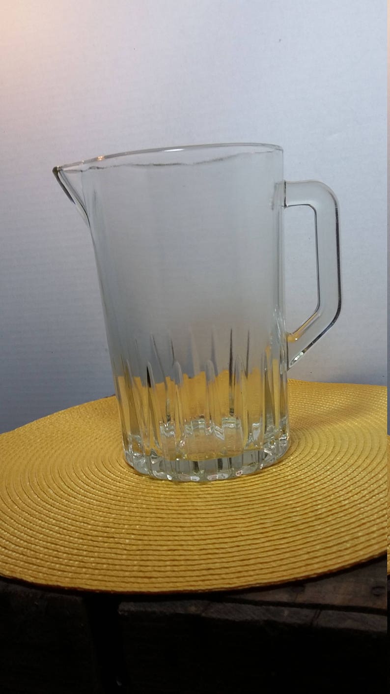 Glass Pitcher Kitchen & Dining Serving Kitchen Decor Shabby Etsy