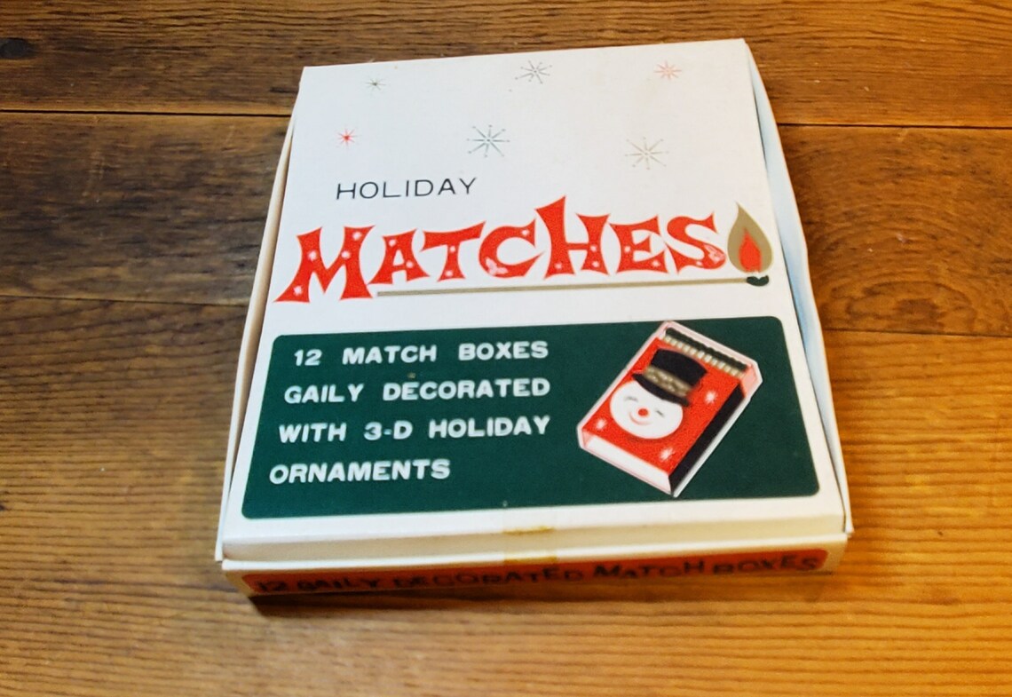 Vintage Holiday Matches Display Box with Five 5 3D Match | Etsy