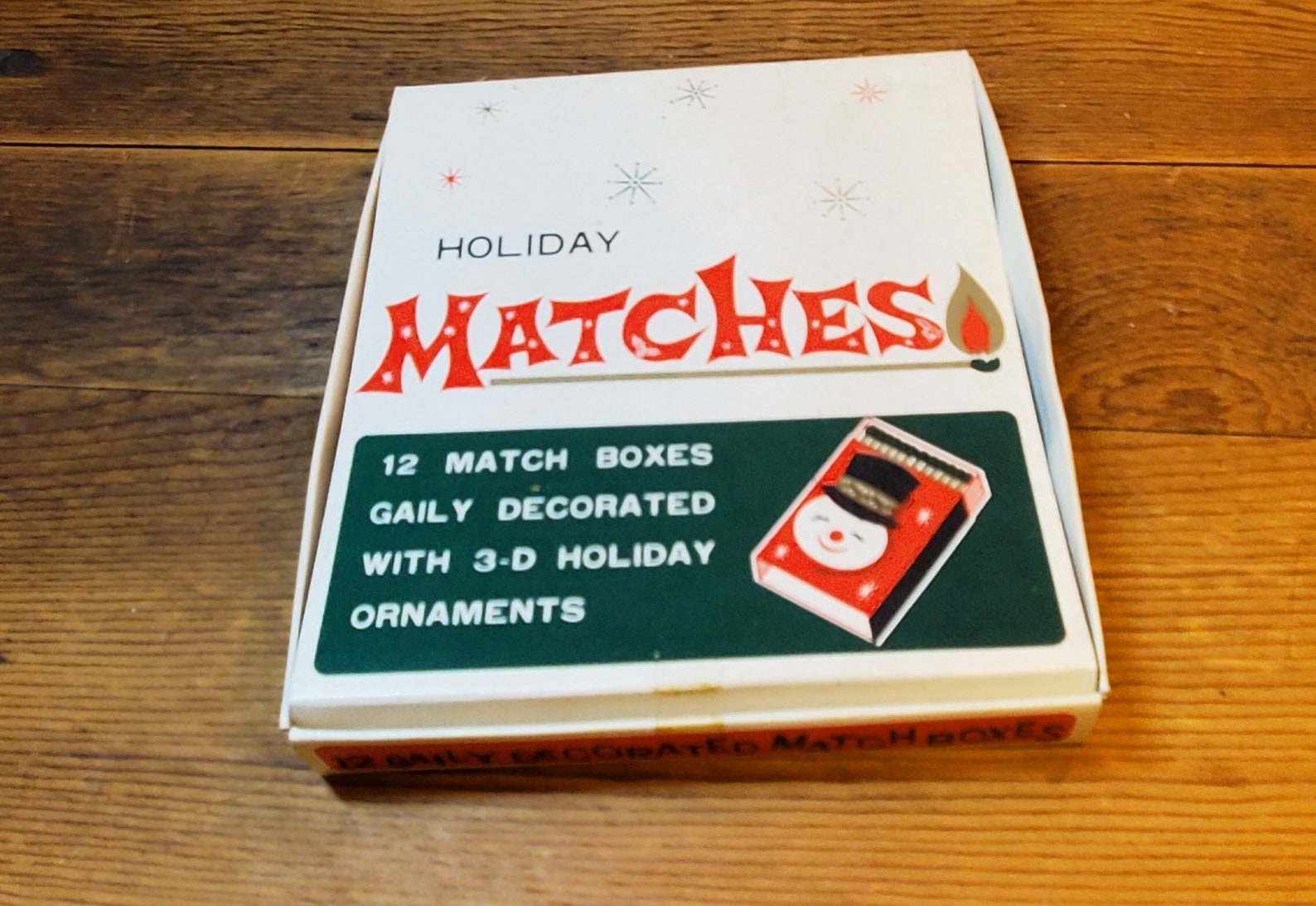 Vintage Holiday Matches Display Box with Five 5 3D Match | Etsy
