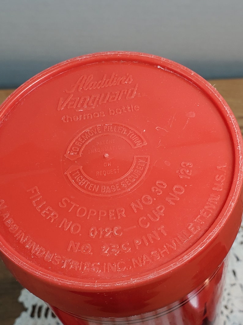 Vintage Thermos Aladdin Thermos Red and Black Diamond Retro Etsy