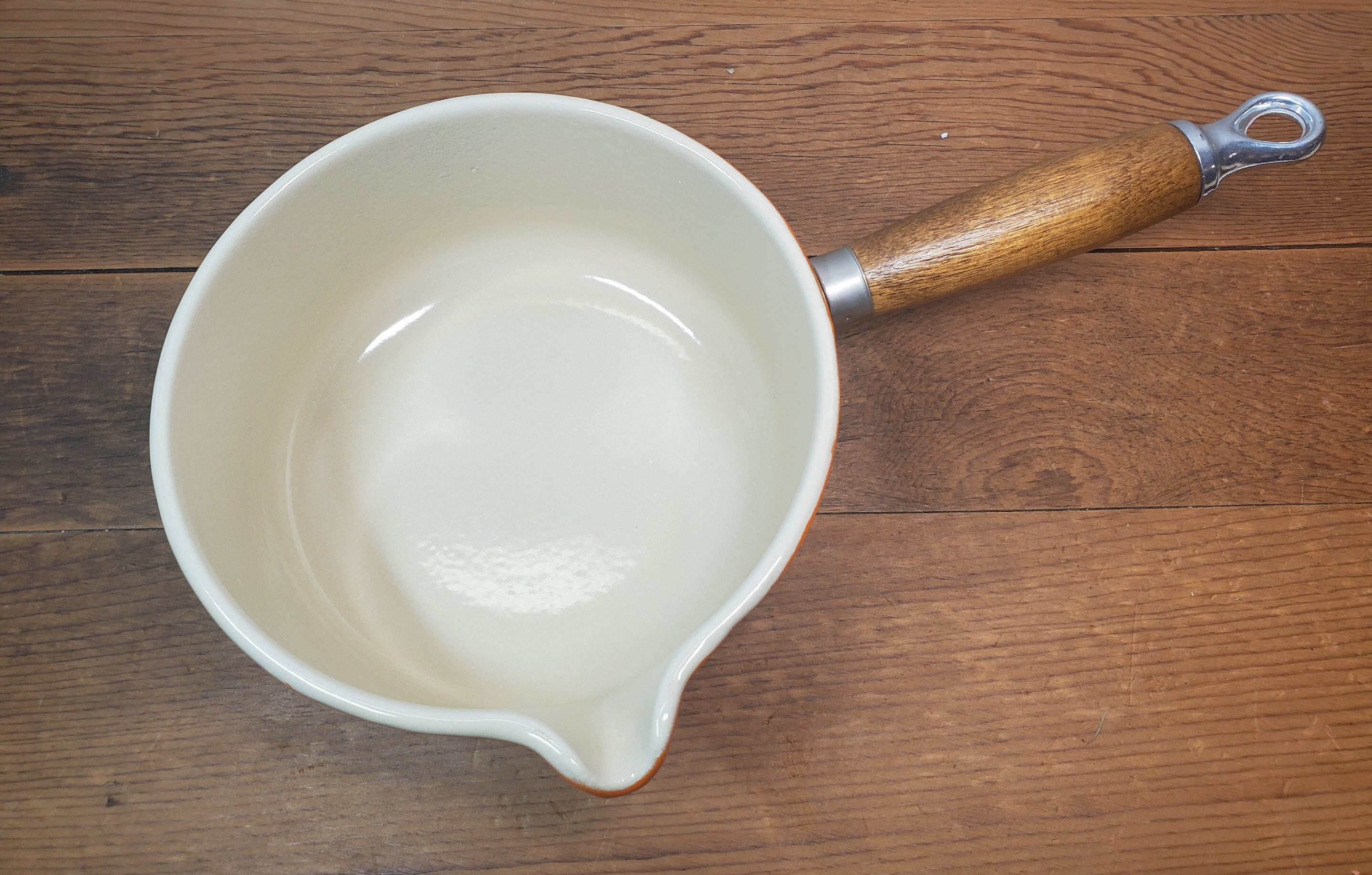 Vintage Cousances Le Creuset France Enamel Saucepan Flame Etsy