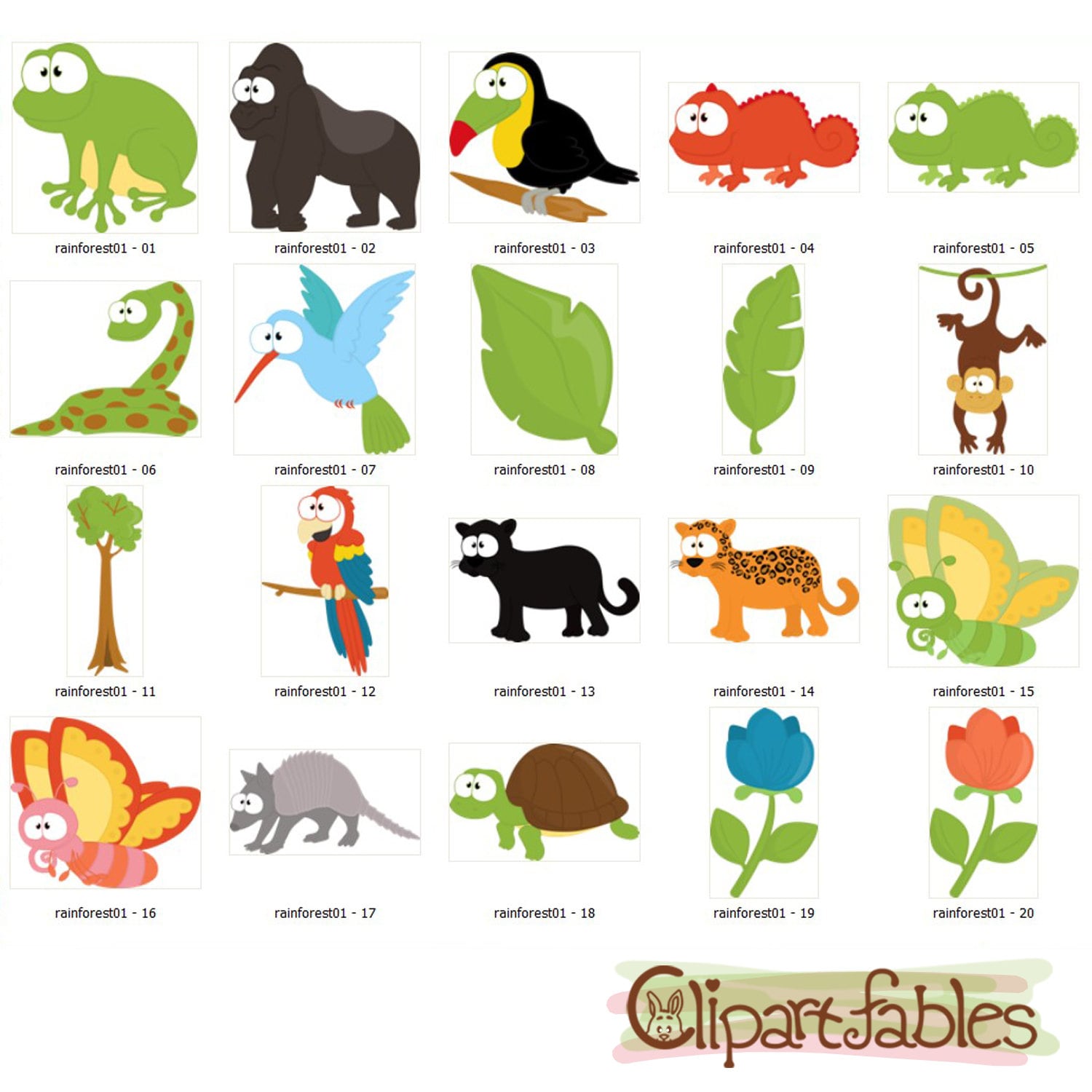 rainforest-clipart-cute-wild-animals-clip-art-jungle-chameleon-toucan-and-monkey-art-instant-download-printable-digital-download-etsy for Free Printable Jungle Animal Pictures RAINFOREST Clipart, Cute Wild Animals Clip Art, Jungle, Chameleon, Toucan and Monkey Art - INSTANT Download, Printable, Digital Download - Etsy for Free Printable Jungle Animal Pictures