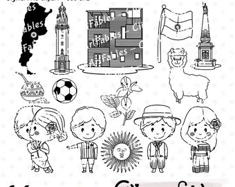Sellos digitales ARGENTINA, Símbolos de Argentina, Buenos Aires, Esquema del fútbol argentino, Fútbol, Ilustración - PNG digital