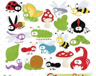 INSECT clipart, Beetle, Bug clip art, Digital clipart, Insect friends graphics - INSTANT Download, Printable