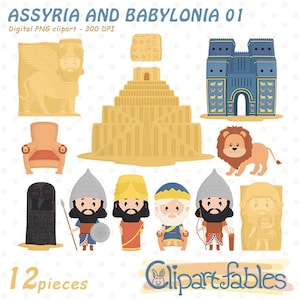ASSYRIA and BABYLONIA clipart, Ancient civilization, Historical, Middle East civilizations, Gilgamesh illustration