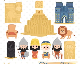 Cute ASSYRIA and BABYLONIA clipart, Ancient civilization, Historical, Middle East civilizations, Gilgamesh illustration
