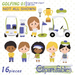 GOLF Clipart, Golfen Design, Scrapbooking, Golfen Kinder, digitale Clipart, druckbare Datei, SOFORT-Download