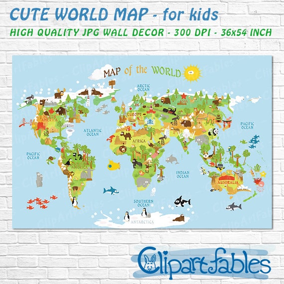 printable world map high resolution unique baby gift etsy high quality world map