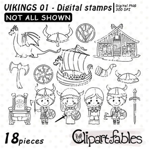 Sellos digitales VIKING, Valquiria, Héroe, Sello, Clipart nórdico, Guerrero, Arte celta - Descarga INMEDIATA, Diseño imprimible