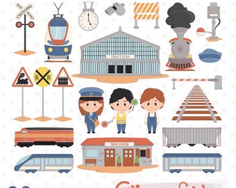 ESTAÇÃO DE TREM clipart, Trens, Locomotiva, Placas ferroviárias, Placas de trânsito ferroviário - Download INSTANTÂNEO, Digital png