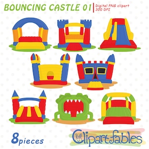 BOUNCING CASTLE clipart, Bouncing house, Inflatable bouncer, Bouncy castle clip art,  Digital png - INSTANT download