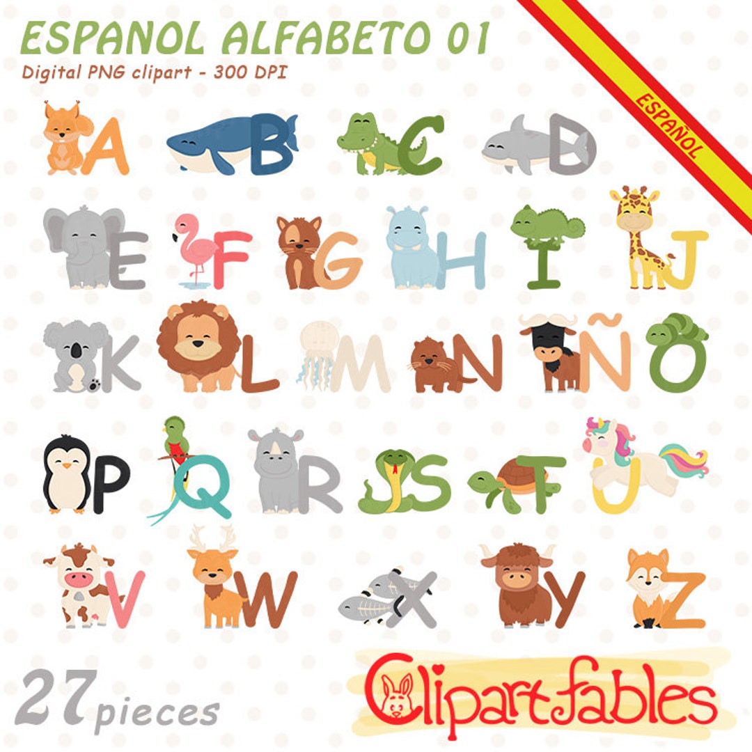 Español Animal Alfabeto, En Español, Spain Clipart, Spanish ABC, A to Z  Clip Art, Educational - Instant Download for Kids - Etsy, image size:1080x1080