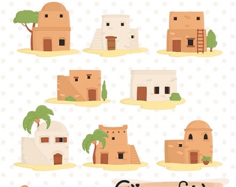 CASAS BÍBLICAS Clipart - Casas bíblicas, casas antiguas, basadas en la Biblia, conjunto de imágenes prediseñadas digitales INSTANTÁNEAS