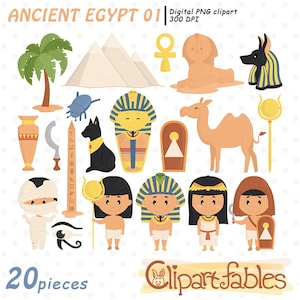 OUD EGYPTE clipart, reiskunst, Afrika digitaal ontwerp, oude beschaving, historisch, INSTANT download, afdrukbare, digitale png