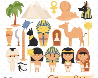 Cute ANCIENT EGYPT clipart, Travel art, Africa digital design, Ancient civilization, Historical, INSTANT download, Printable, Digital art