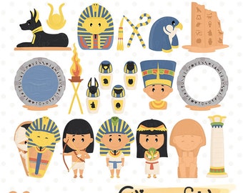 ANCIENT EGYPT 2 clipart, Travel, Nefertiti, Ancient civilization, Mummy, Pharaoh, Educational, Historical, INSTANT download, Digital design