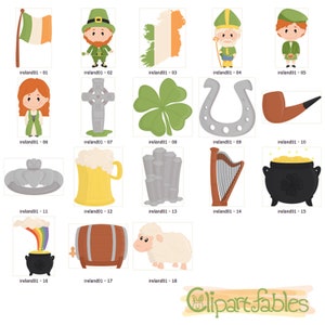 Cute IRELAND clipart, Irish clip art, Celtic art, Travel, St. PATRICK'S day INSTANT download, Digital, Printable clipart image 2