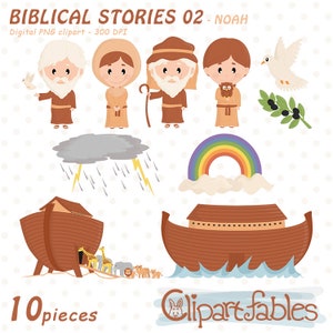 NOAH&#39;s ark clipart, Noah and the Flood, Biblical story, Two by Two, - INSTANT download, Printable, Digital png