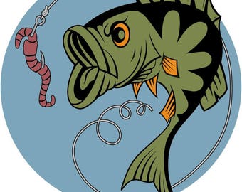 Big Mouth Bass Fish Vinyl Sticker/Decal