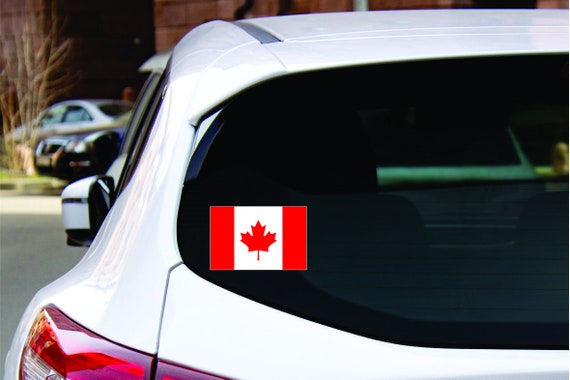 Adesivo Canada Bandiera Con Foglia D'acero – Sticker Per Auto, Idea Regalo Personalizzabile