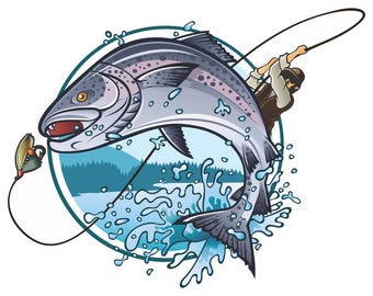Lake Trout Fish Vinyl Sticker/Decal