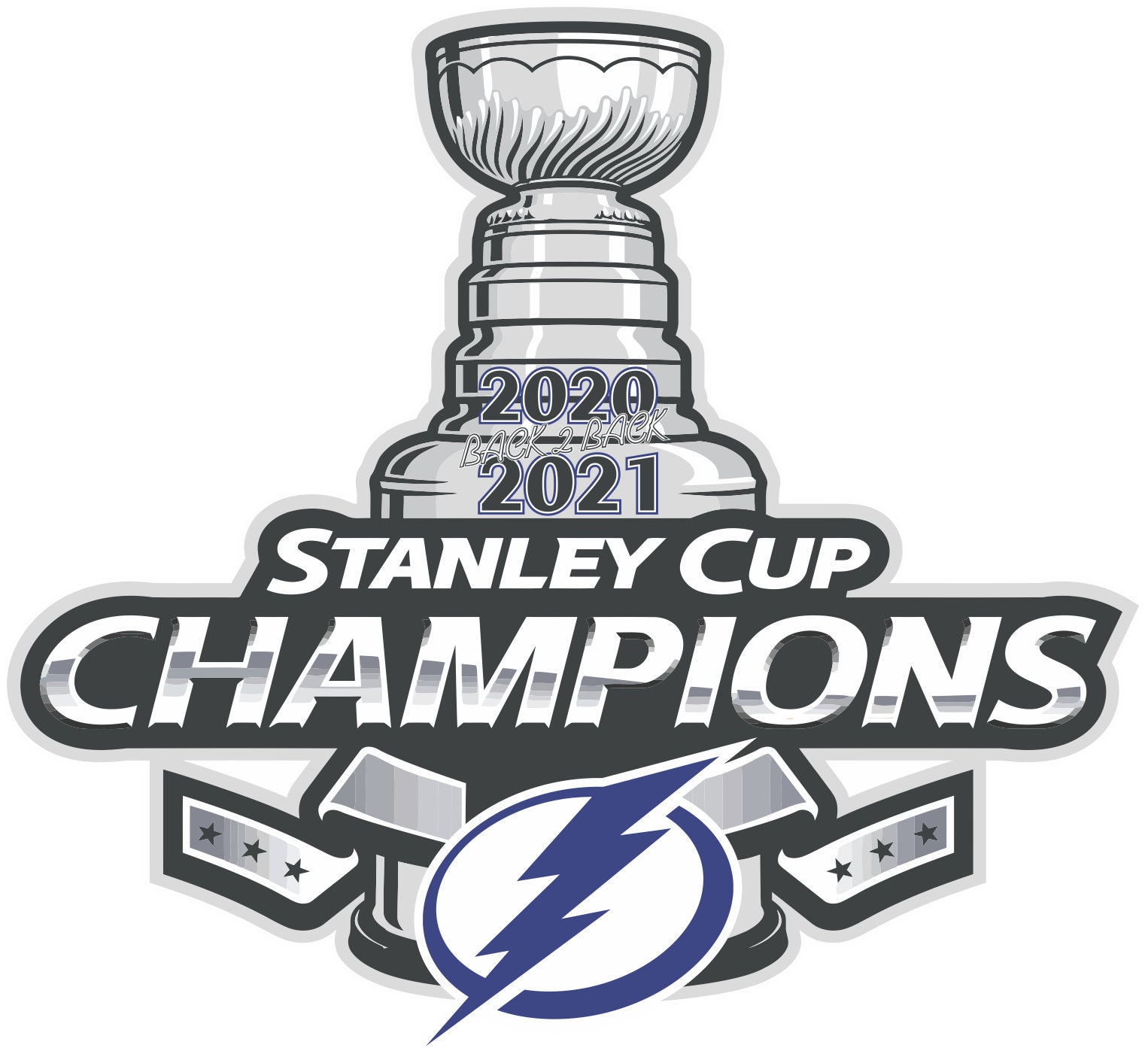 Tampa Bay Lightning Back 2 Back 21 Stanley Cup Etsy Canada