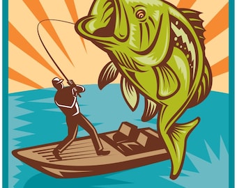 Big Mouth Bass Vinyl Sticker/Decal