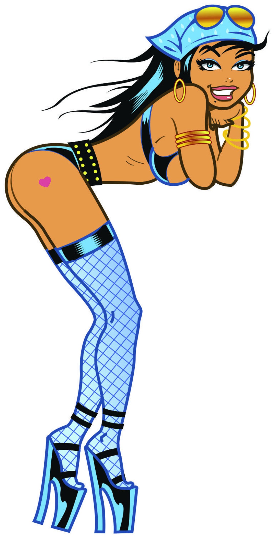 Pinup Girl in Leather Sticker Decal Cartoon Character Sexy Laptop  Automotive Art Decal Girl Car Truck Sticker - Etsy New Zealand