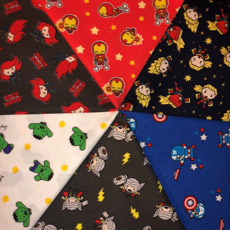 A1 6 Piece Marvel Avengers Cotton Fabric Quarter Yard Bundle. Etsy