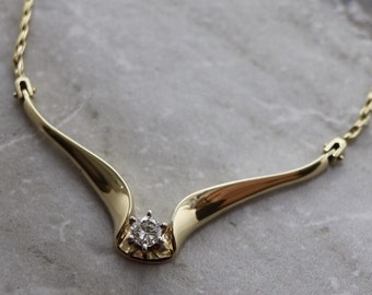 Naszyjnik z wisiorkiem z diamentem 14K, diament GIA, fantazyjny wzór sztabki, kamień urodzinowy kwietnia, biżuteria ślubna, biżuteria z luksusowej kolekcji, prezent na rocznicę