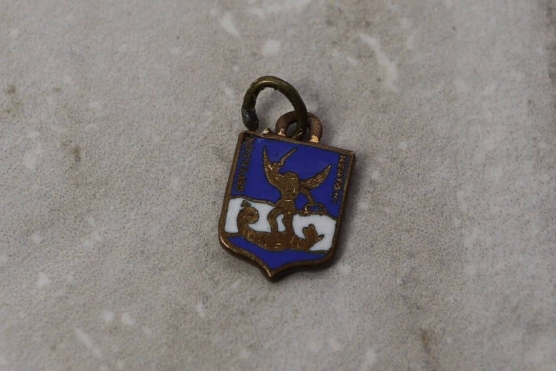 Vintage Defensor Mentoni Charm, Coat of Arms Charm, Travel Charm ...