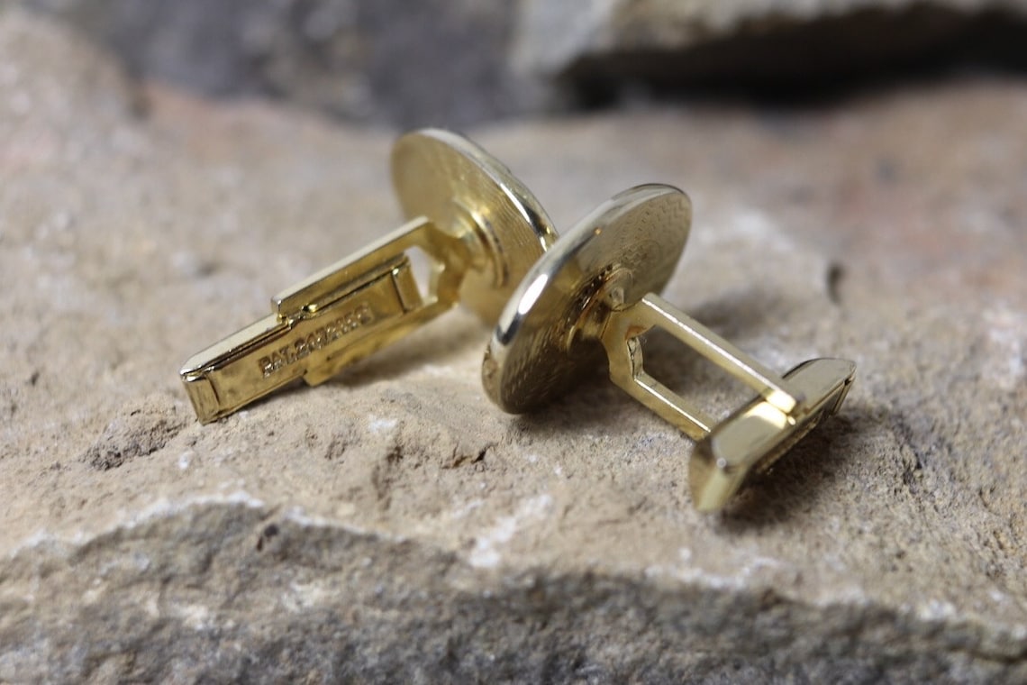 Boutons De Manchettes Vintage Ovales Longs - Finition Or/plaqué - Gravables - Occasion